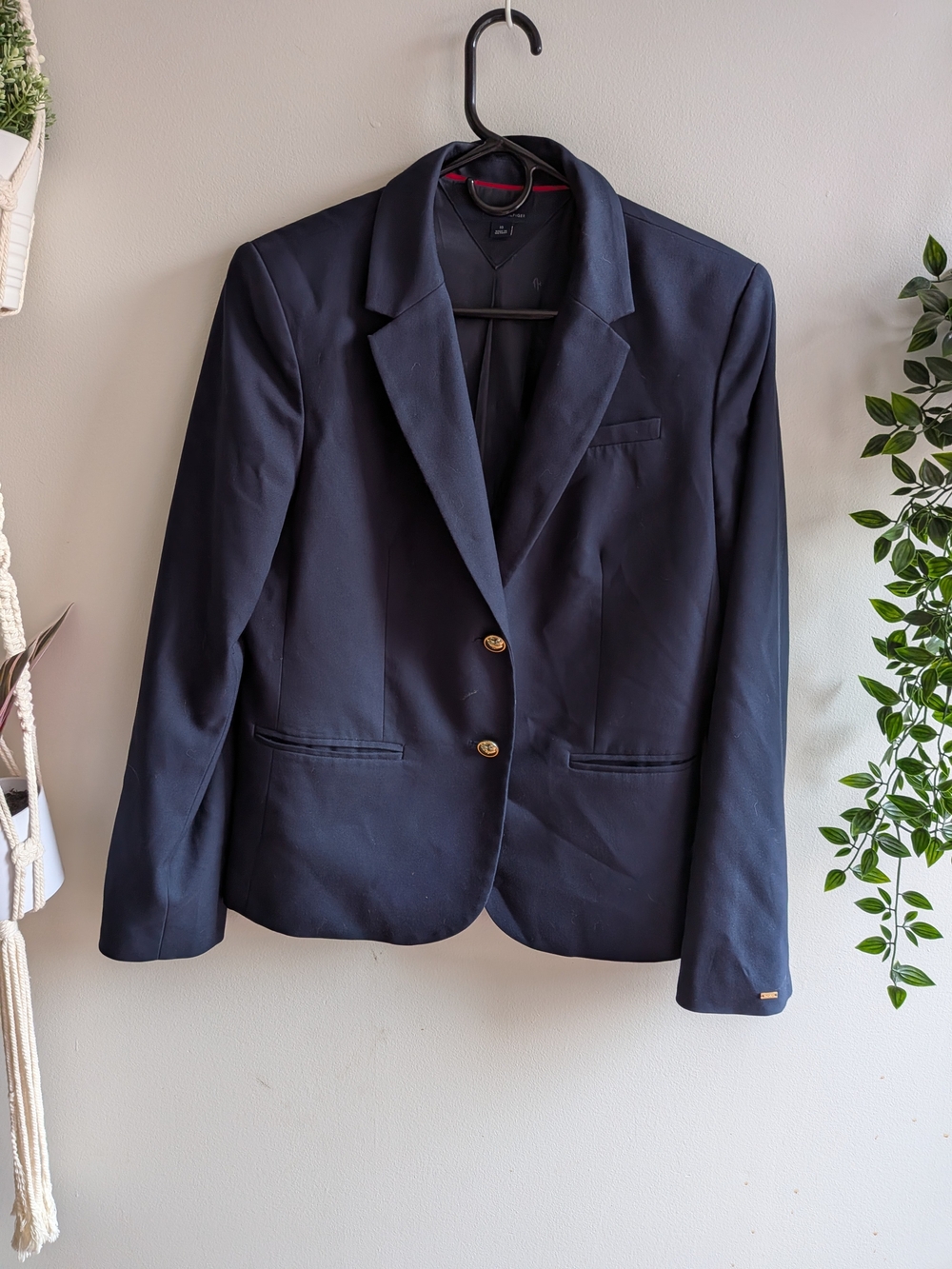 Tommy Hilfiger Navy Single-Breasted Blazer with Gold Buttons